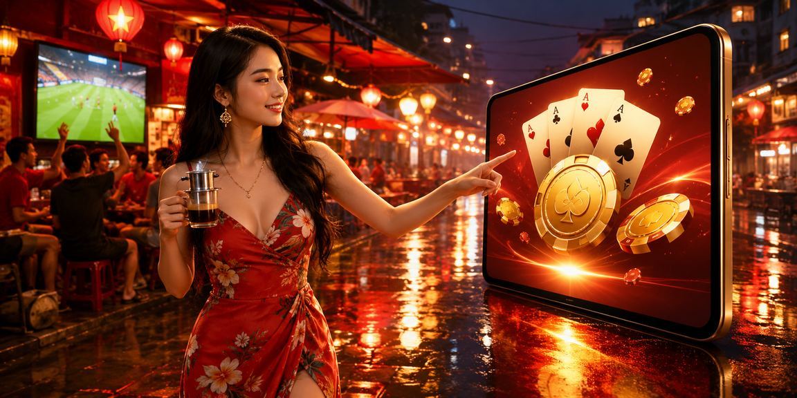 Cảnh chơi bài trong quán cà phê tại Hà Nội