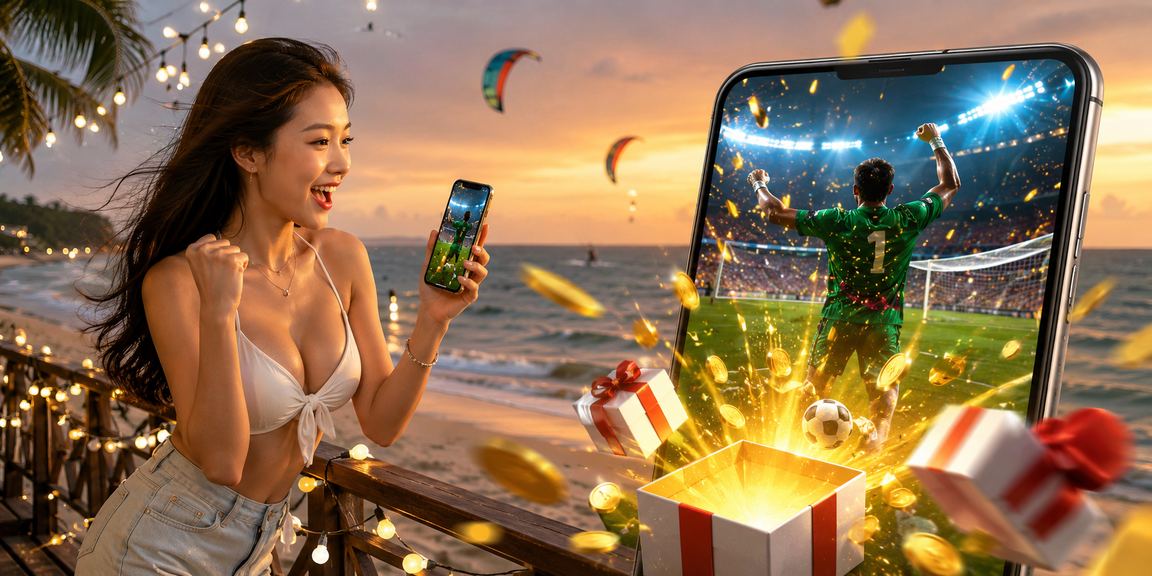 Bãi biển Mui Ne với bầu trời xanh trong